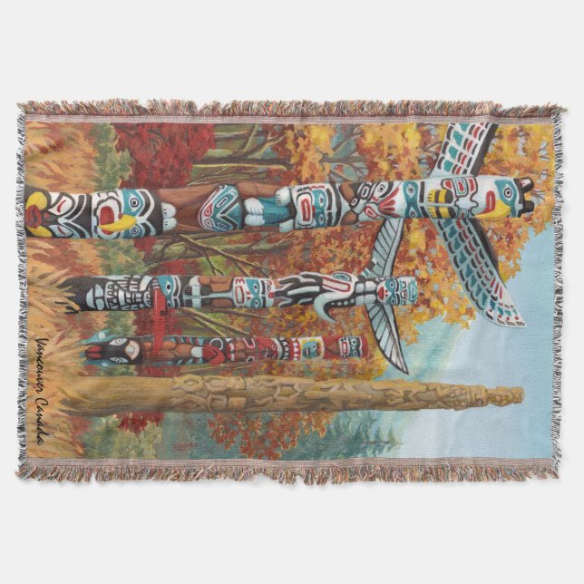 Couverture Vancouver Blanket Vancouver Totem Poteau Souvenirs (Devant)