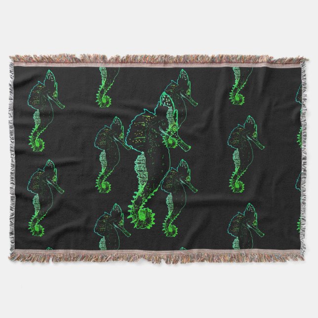 Couverture Vecteur d'art Vector Sea Horse Lancer Blanket (Devant)