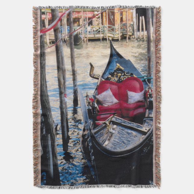 Couverture Venice Italie Ornate Gondola dans Canal (devant Vertical)