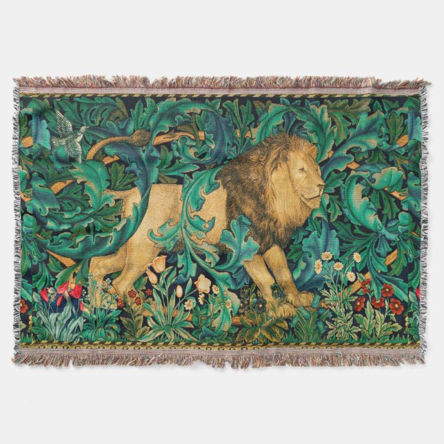 Couverture VERDURE, ANIMAUX FORESTIERS LION Floral (Devant)