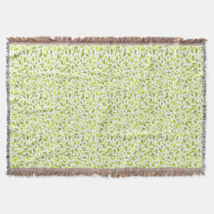 Couverture Vert Feuille Nature Imprimer, Plante Motif feuille