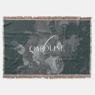 Couverture Vert foncé Vintage Floral Encore Vie Élégante