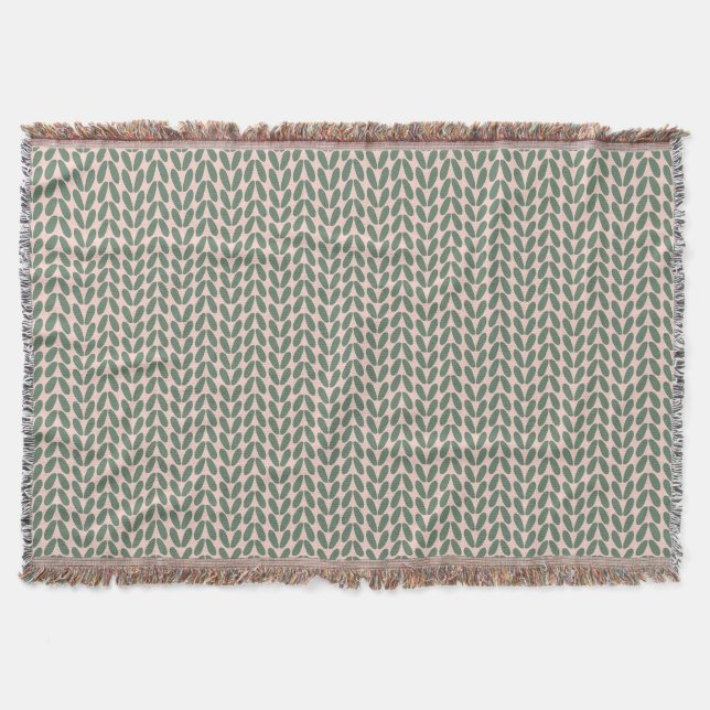 Couverture Vert simple Feuille Pastel rose (Devant)