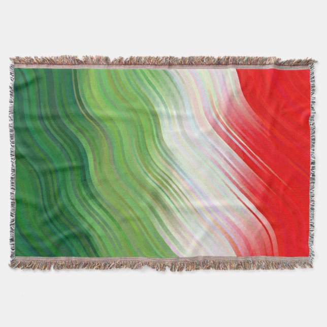 Couverture Vert, Trèfle Blanc en Étoile Et Rouge Brisé Ombre (Devant)