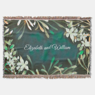 Couverture Vert tropical plante botanique personnalisable tex