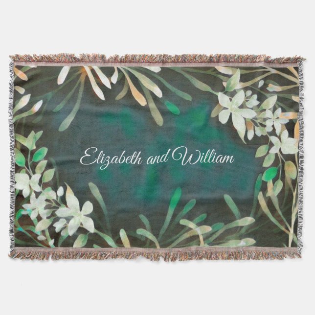 Couverture Vert tropical plante botanique personnalisable tex (Devant)
