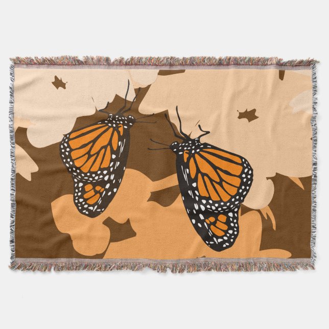 Couverture Vibrant Orange Alimentation Monarque Papillon Moti (Devant)
