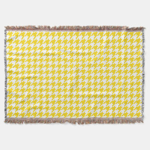 Couverture Vichy jaune et blanc à carreaux pied-de-poule