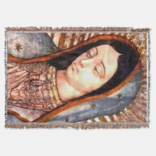 Couverture Vierge Marie Notre-Dame de Guadalupe Blanket