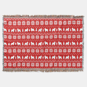 Couverture Vieux anglais Sheepdog Silhouettes Motif de Noël