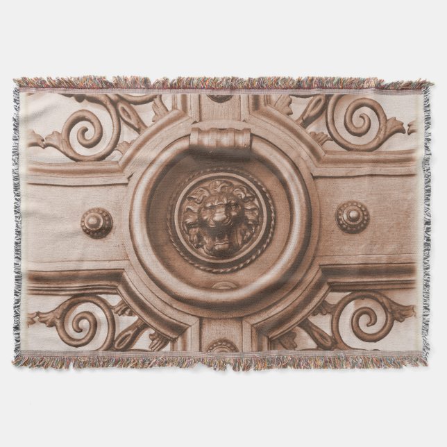 Couverture Vieux Quartier Barcelona Lion Door Knoker Blanket (Devant)