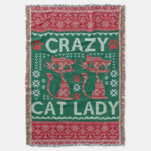 Couverture Vilaine Chat Lady Sweater Blanket cadeau de Noël