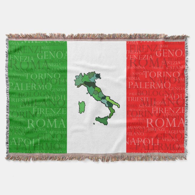 Couverture Villes, carte, et drapeau de l'Italie (Devant)