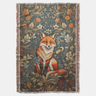 Couverture Vintage assis Fox William Morris Inspiré Floral
