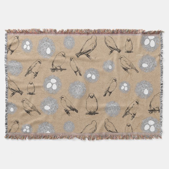 Couverture Vintage Birds & Nid Rustic Kraft Brown (Devant)