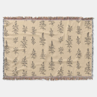 Couverture Vintage Botanical Herb Pattern – Neutral Floral