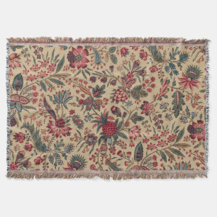 Couverture Vintage Broderie Antique Florale Ameublement