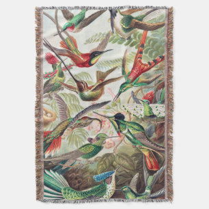 Couverture Vintage Colibri Art Nouveau Vert