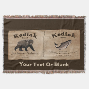 Couverture Vintage Étiquette Saumon Kodiak