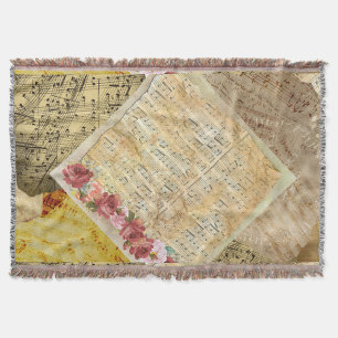 Couverture Vintage feuille Musique Musical Notes
