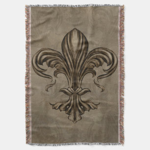 Couverture Vintage Fleur de lis Sepia