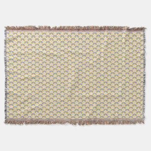 Couverture Vintage Floral bleu et jaune motif Jonquil