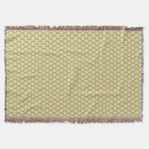 Couverture Vintage Floral vert et jaune motif Jonquil