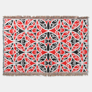 Couverture Vintage Maori Nouvelle-Zélande Motif d'art tribal