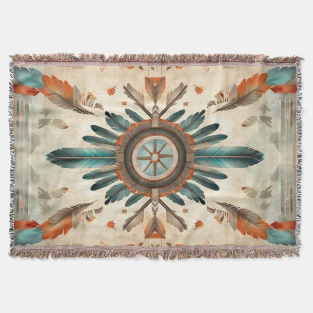 Couverture Vintage Native Feather Retro Dream Catcher Motif (Devant)