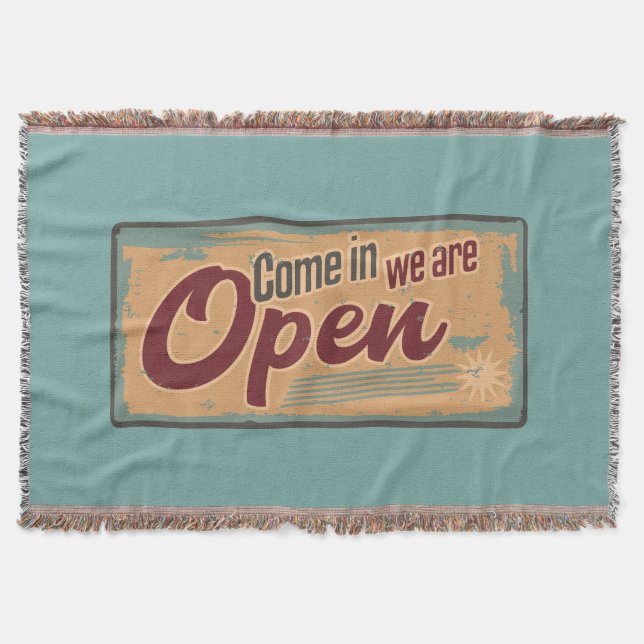 Couverture Vintage panneau d'affaires rétro café garage (Devant)