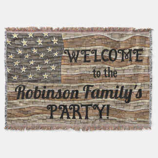 Couverture Vintage Patriotique USA Drapeau Mur de pierre Call