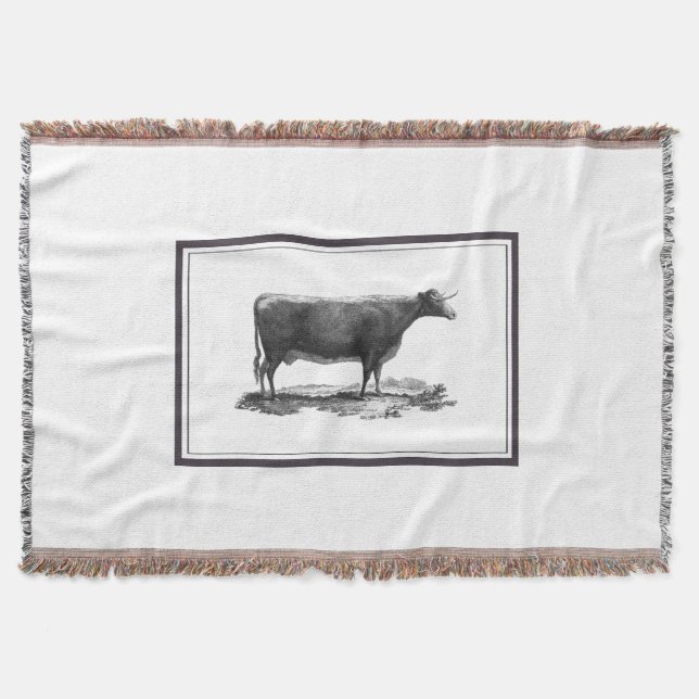 couverture Vintage pour la gravure de la vache (Devant)