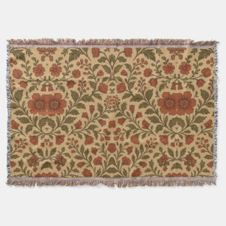 Couverture Vintage Red Green Floral 