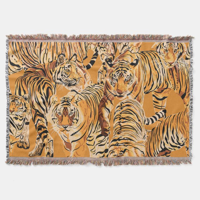 Couverture Vintage Tiger Safari Motif de la faune (Devant)
