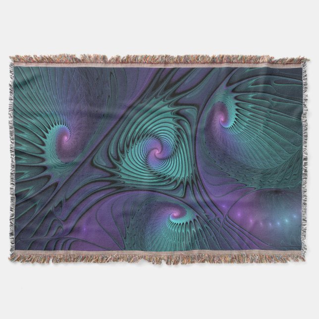 Couverture Violet rencontre Turquoise moderne art fractal abs (Devant)