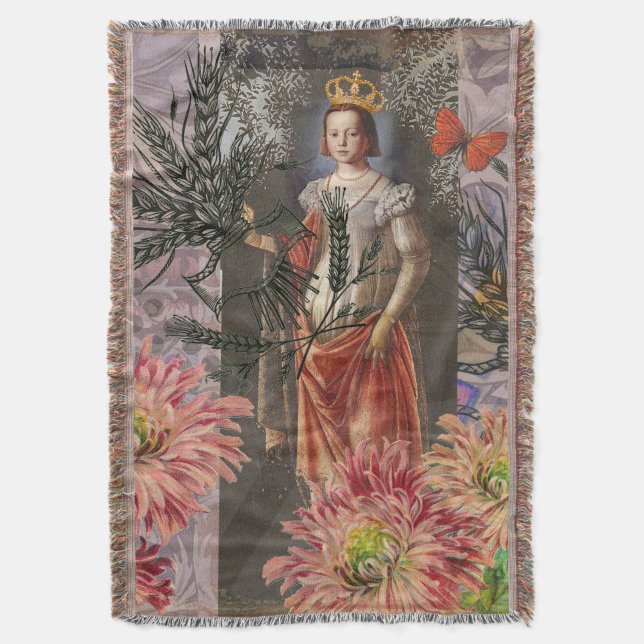 Couverture Virgo Woman Portrait Antique Coloré Riche (devant Vertical)