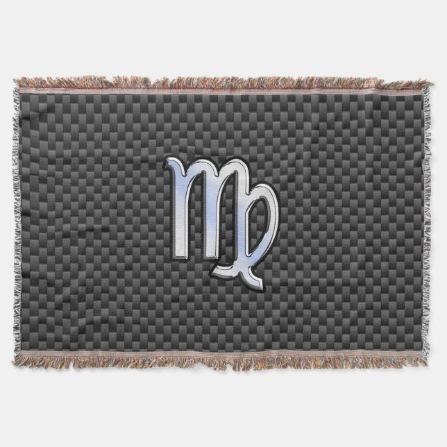 Couverture Virgo Zodiac Sign on Charcoal Carbon Fiber Style (Devant)