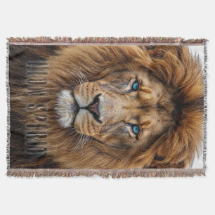 Couverture Visage de lion majestueux aux yeux bleus   Faune A