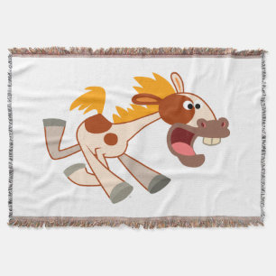 Couverture Vivant Cartoon Pinto Horse Jeter Blanket