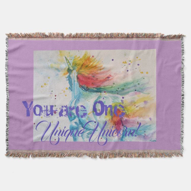 Couverture Vous Êtes Une Unicorne Unique ! Aquarelle arc-en-c (Devant)