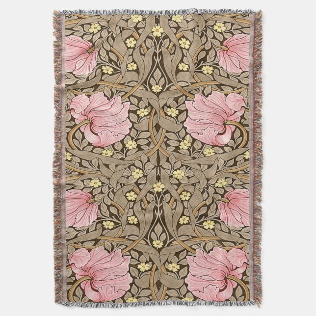 Couverture W Morris Pimpernel Motif en Pink & Sepia (devant Vertical)