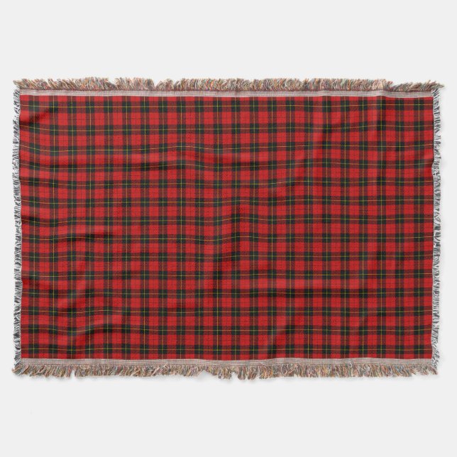 Couverture Wallace tartan rouge noir plaid (Devant)