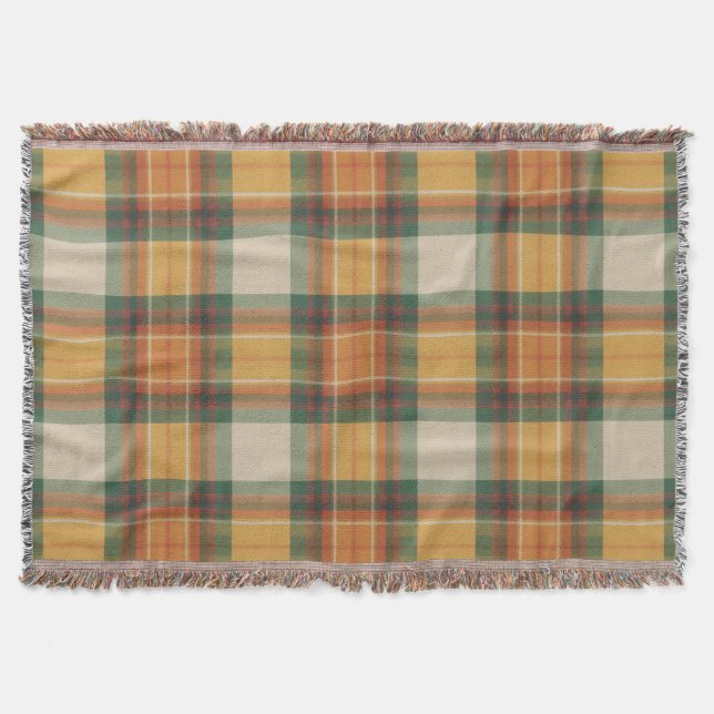 Couverture Warm Autumn Harvest Tartan Plaid Pattern (Devant)