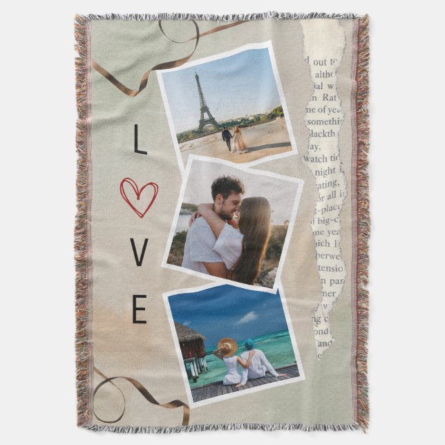 Couverture Watercolor Scrapbook Love Photo Design (devant Vertical)