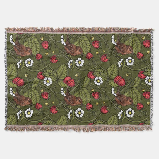 Couverture Wens et fraises sur vert foncé (Devant)