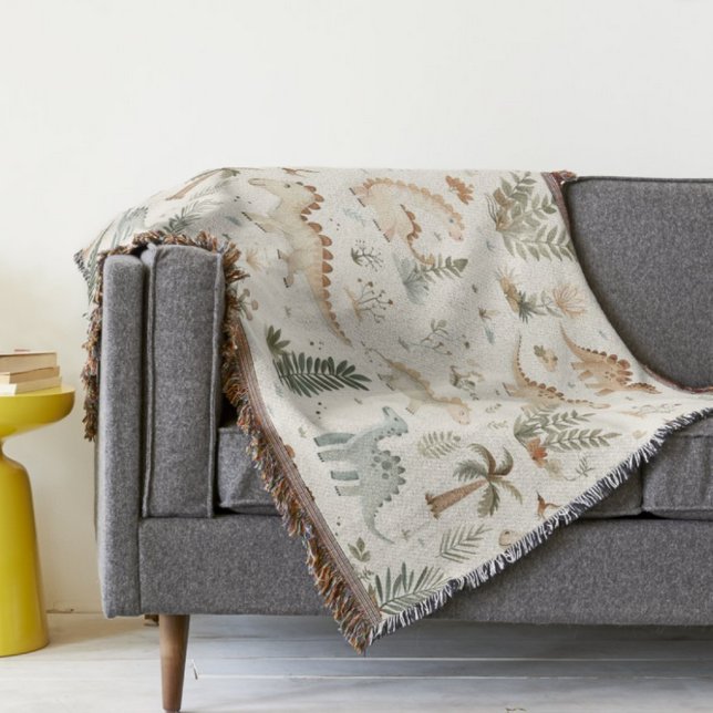 Couverture Whimsical Boho Jungle Dinosaur Motif (Créateur téléchargé)