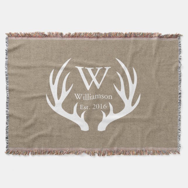 Couverture White Deer Buck Antlers Pays Nom de famille (Devant)
