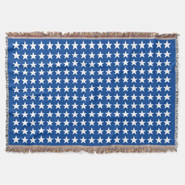 Couverture White Stars Motif sur le thème du drapeau bleu amé (Devant)