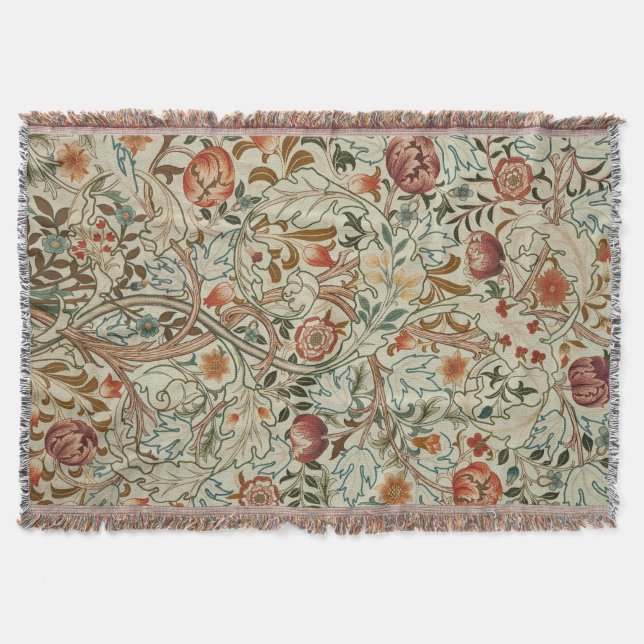 Couverture William Morris Acanthus Broderie Motif Floral (Devant)