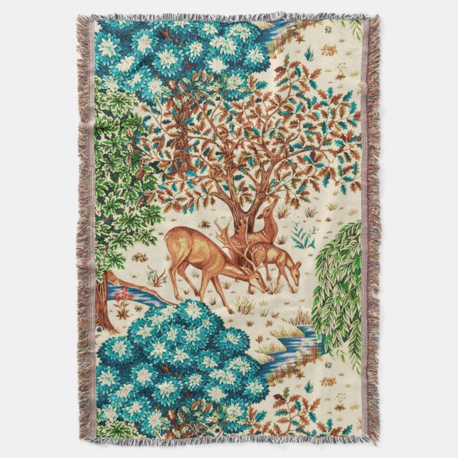 Couverture William Morris Deer par une Tapisserie Brook Beige (devant Vertical)